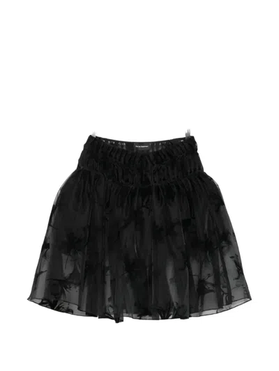 Pauline Dujancourt Floral-print Ruffled Midi Skirt In Black