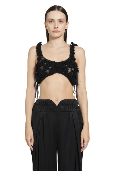 Pauline Dujancourt Georgia Crochet Bra In Black