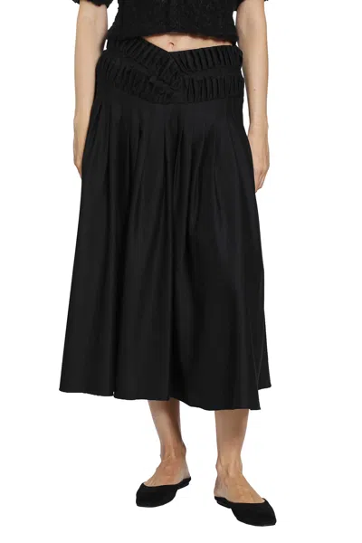 Pauline Dujancourt Georgina Wool Pleated Skirt In Black