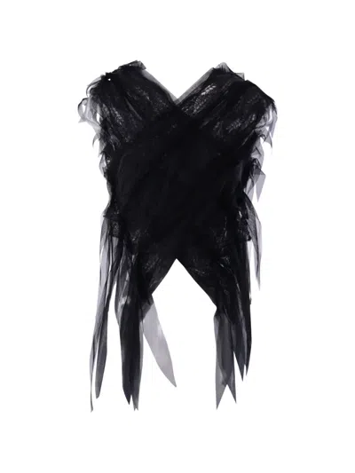 Pauline Dujancourt Lace-panelled Ruffled Top In Black