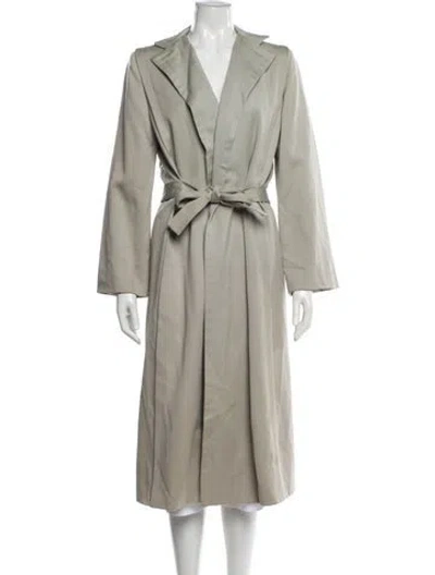 Pre-owned Pauline Trigere Trench Coat In Gray