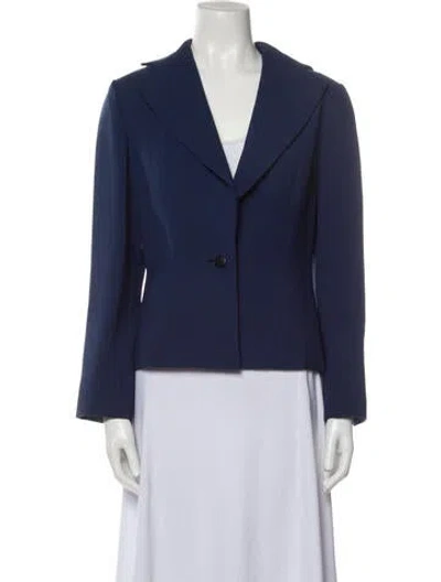 Pre-owned Pauline Trigere Vintage 1980's Blazer In Blue