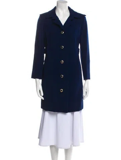 Pre-owned Pauline Trigere Vintage 1980's Coat In Blue