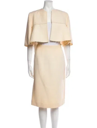 Pre-owned Pauline Trigere Vintage 1980's Skirt Set In Neutral
