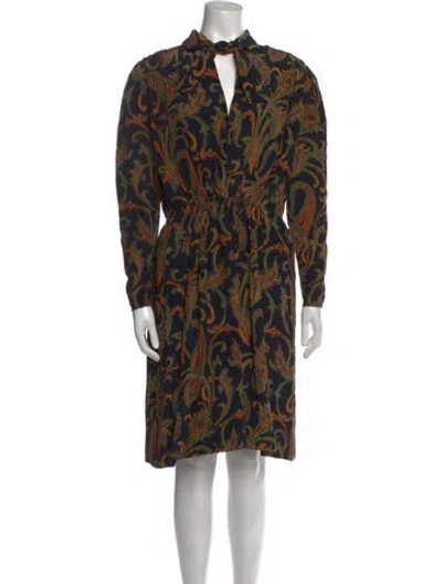 Pre-owned Pauline Trigere Vintage Knee-length Dress In Blue