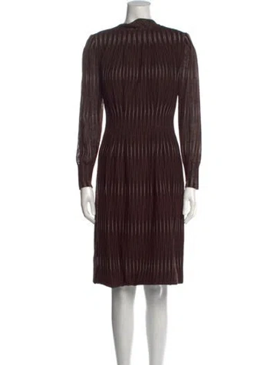 Pre-owned Pauline Trigere Vintage Knee-length Dress In Brown