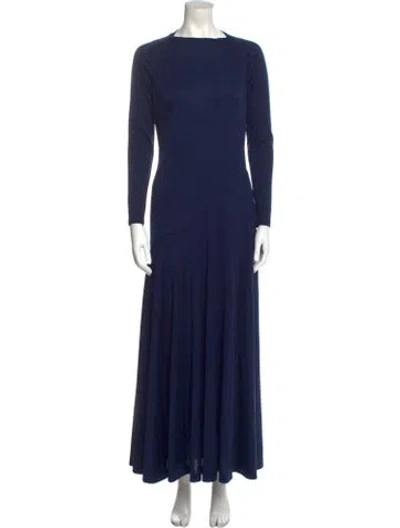 Pre-owned Pauline Trigere Vintage Long Dress In Blue