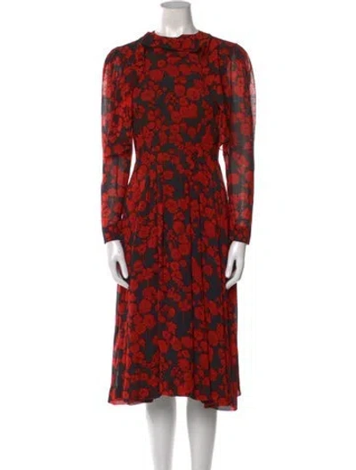 Pre-owned Pauline Trigere Vintage Midi Length Dress In Black