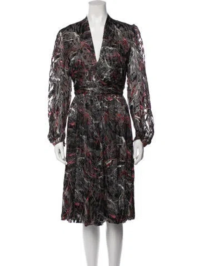 Pre-owned Pauline Trigere Vintage Midi Length Dress In Black