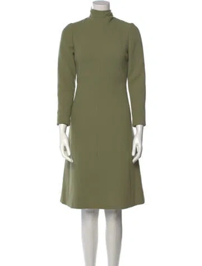 Pre-owned Pauline Trigere Vintage Midi Length Dress In Green