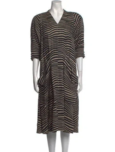 Pre-owned Pauline Trigere Vintage Midi Length Dress In Neutral