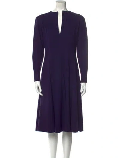 Pre-owned Pauline Trigere Vintage Midi Length Dress In Purple