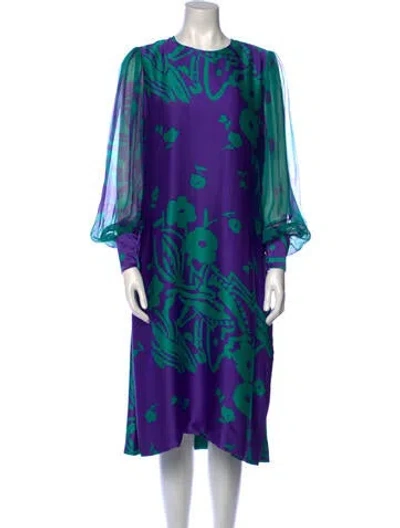 Pre-owned Pauline Trigere Vintage Midi Length Dress In Purple
