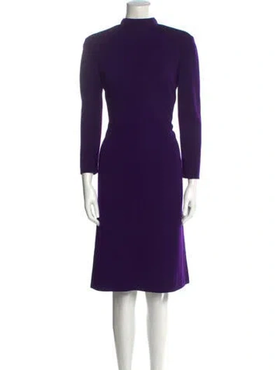 Pre-owned Pauline Trigere Vintage Midi Length Dress In Purple