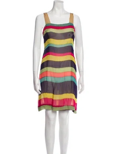 Pre-owned Pauline Trigere Vintage Mini Dress In Blue