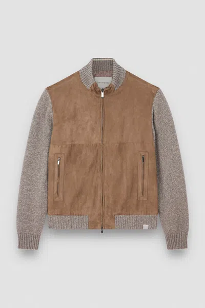 Paulshark Cardigan Man Turtleneck In Brown