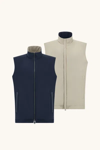 Paulshark Reversible Vest Thyphoon Platinum Man Blue-beige In Other