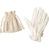 Paume Cotton Overnight Gloves In Beige