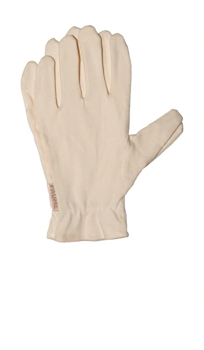 Paume Organic Cotton Overnight Gloves In Nude
