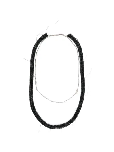 Paura Ball-chain Beaded Necklace In Black