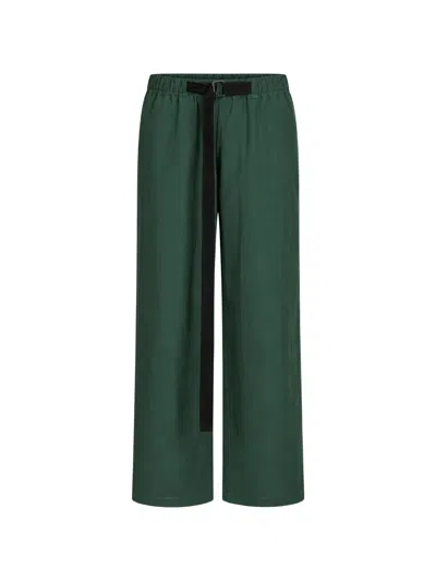 Paura Belted Elasticated-waist Trousers In Green