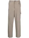 Paura Cargo-pocket Straight-leg Trousers In Neutrals