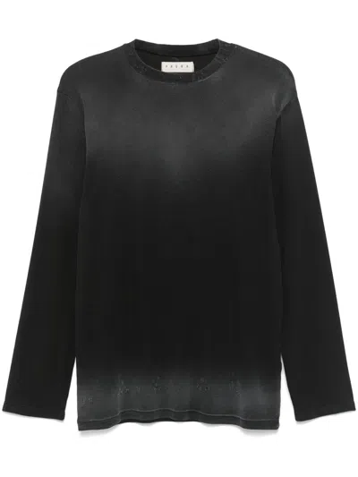 Paura Cassio Ribbed Longsleeve Clothing In Schwarz