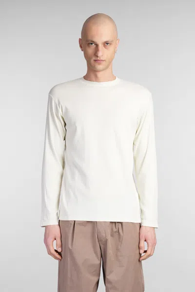 Paura Cassio T-shirt In Beige Cotton