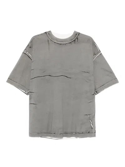 Paura Costa Distressed T-shirt In Gray