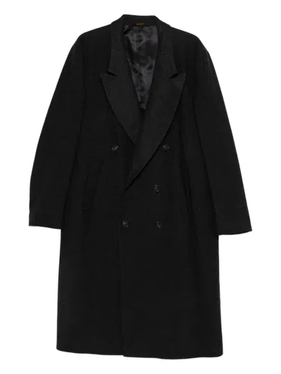 Paura Enea Double-breasted Coat In Black