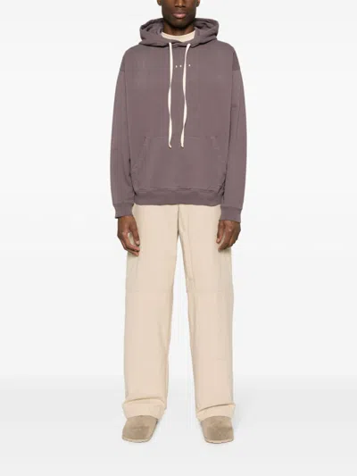 Paura Logo-embroidered Cotton Hoodie In Brown