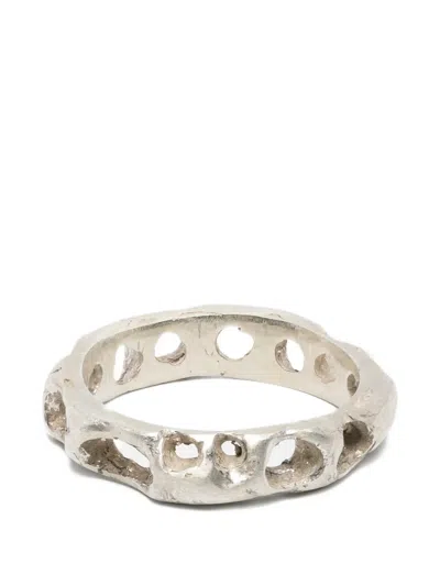 Paura Hammered-effect Ring In Metallic