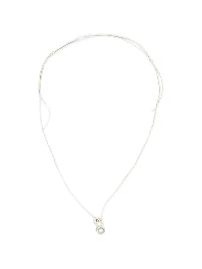 Paura Hammered-effect Ring-pendant Necklace In Neutral