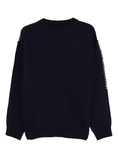Paura Hotaka Crew-neck Sweater In Blue