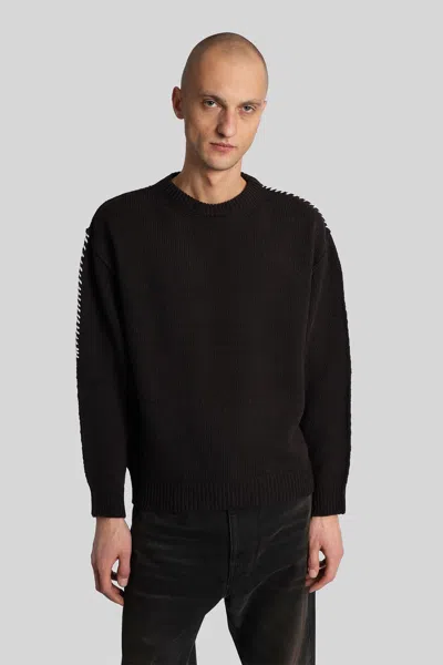 Paura Hotaka Knitwear In Brown Wool In Black