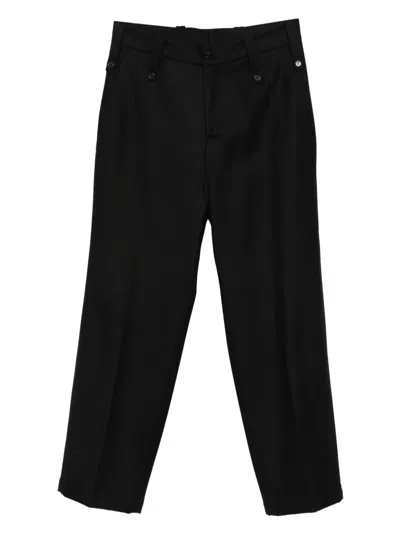 Paura Kyros Button-fastening Trousers In Black