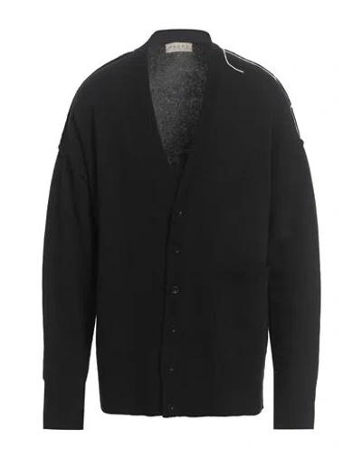 Paura Man Cardigan Black Size L Wool, Polyamide