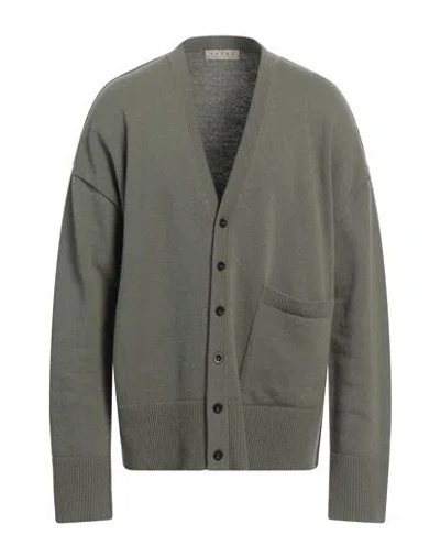 Paura Man Cardigan Military Green Size L Wool, Polyamide