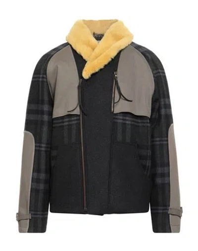 Paura Man Jacket Charcoal Size L Wool In Gray