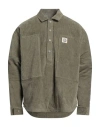 Paura Man Jacket Military Green Size S Cotton, Elastane In Green