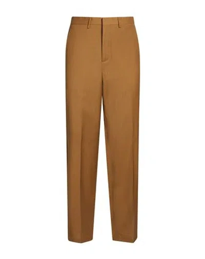 Paura Man Pants Camel Size 34 Virgin Wool In Brown