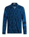 Paura Man Shirt Blue Size L Viscose In Blue