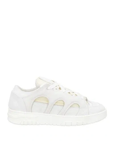 Paura Man Sneakers Off White Size 9 Leather, Textile Fibers