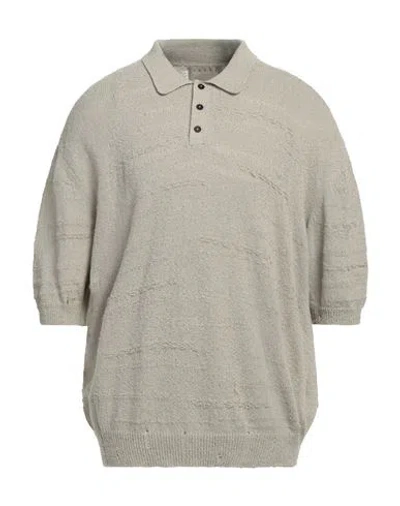 Paura Man Sweater Sage Green Size L Cotton, Polyamide In Gray