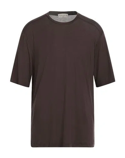 Paura Man T-shirt Dark Brown Size M Cotton In Gray