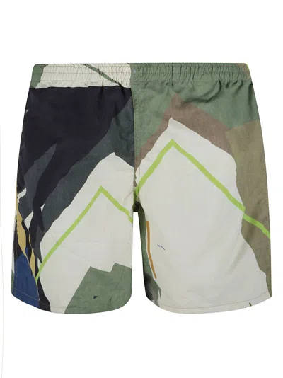 Paura Multi Print Shorts In Multicolor