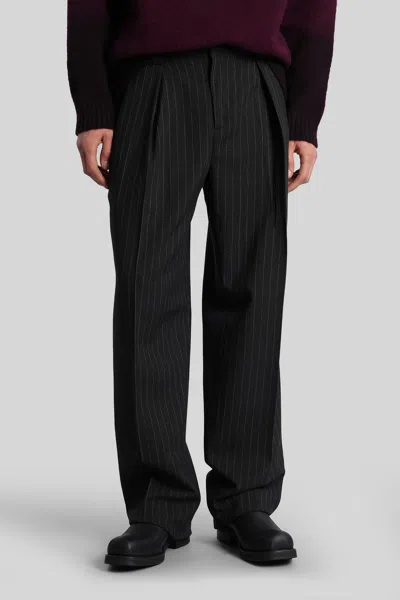 Paura Noge Pants In Grey Wool In Gray