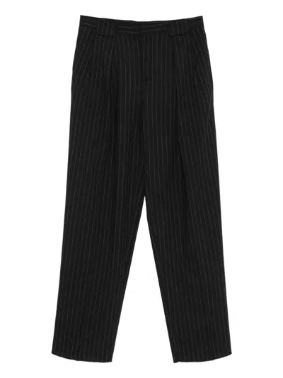Paura Noge Pinstripe-pattern Trousers In Black