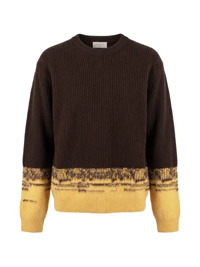 Paura Pegaso Ribbed Sweater In Brown