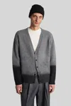 Paura Radmin Cardigan In Grey Wool In Gray